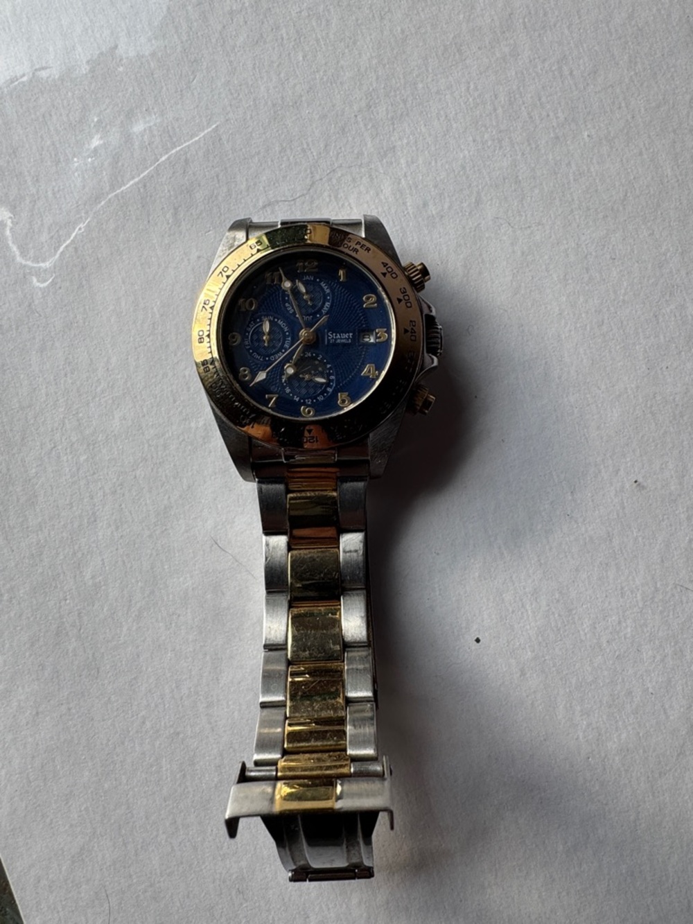 Stauer Two-Tone Blue Dial Men's Watch - Picture 2 of 7